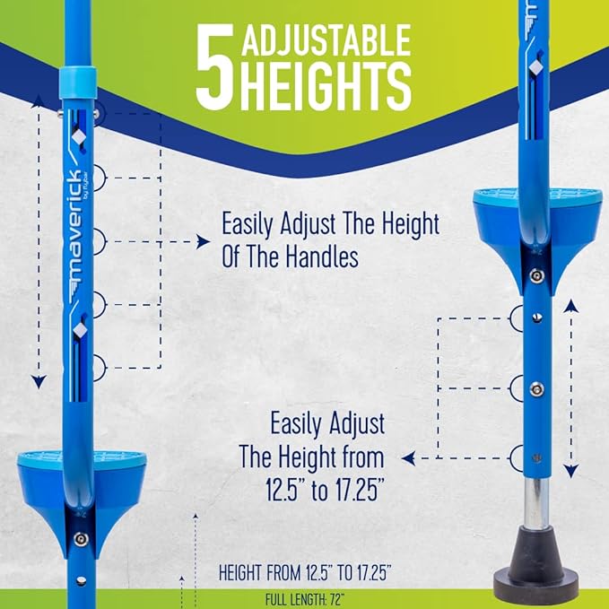 Flybar Maverick Walking Stilts for Kids - 5 Adjustable Height’s, Sturdy, Easy Assembly, Wide