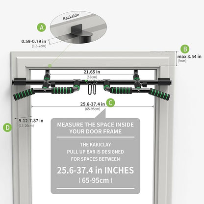 New Upgrade Pull Up Bar for Doorway with Ergonomic Grip - Upto 440 Lbs Capacity, No Screwing or