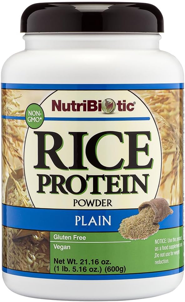 NutriBiotic ??Plain Rice Protein, 1 Lb 5 oz (600g) - Low Carb, Keto-Friendly, Vegan, Raw Protein
