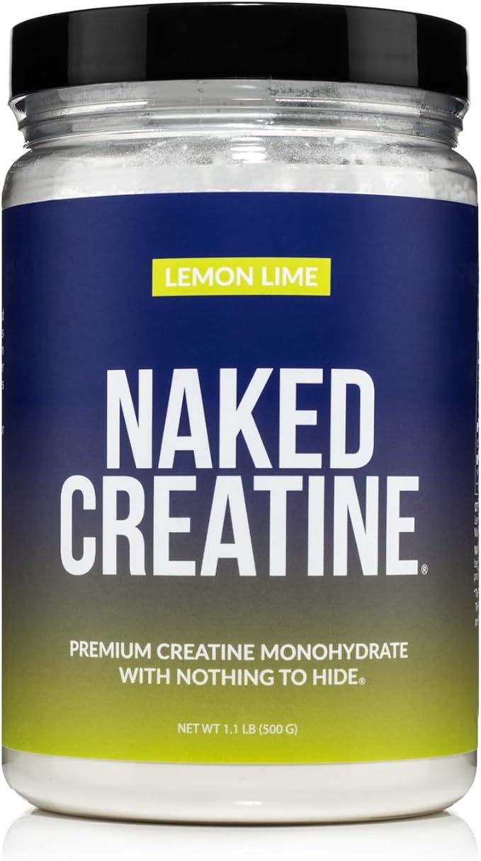 NAKED Pure Micronized Lemon Lime Creatine Monohydrate - 42 Servings - 500 Grams, 1.1Lb Bulk, Vegan
