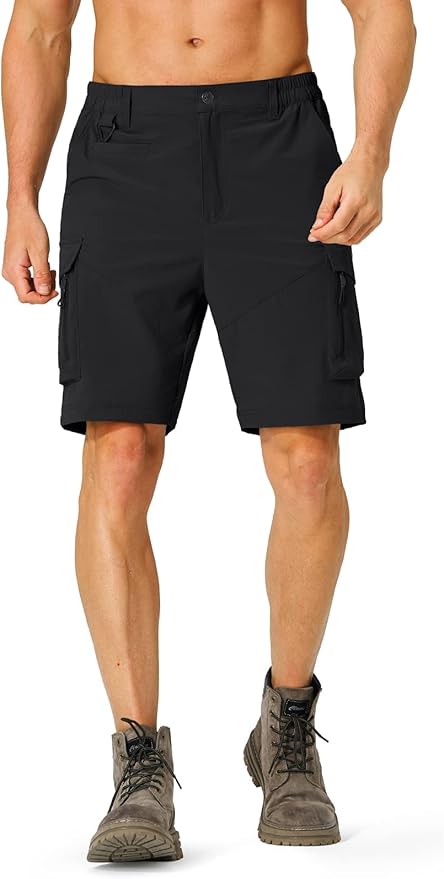 Men's Hiking Cargo Shorts Quick Dry Lightweight Travel Shorts with Multi Pockets for Fishing