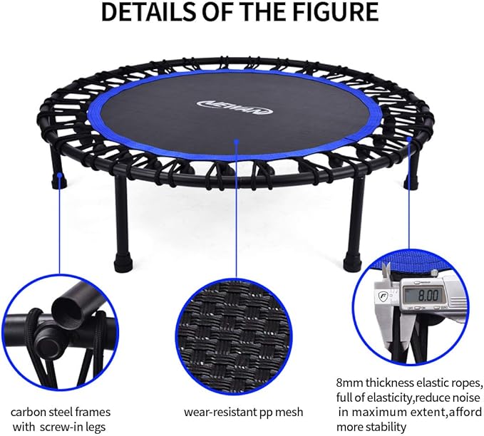 Newan 40"-48" Silent Mini Trampoline Fitness Trampoline Bungee Rebounder Jumping Cardio Trainer