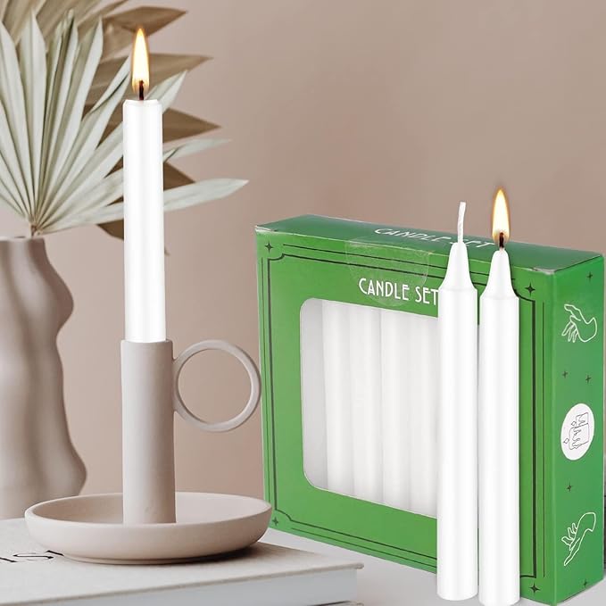 Set of 40 White Candles Mini Unscented Taper Candles for Christmas,Household, Wedding, Rituals