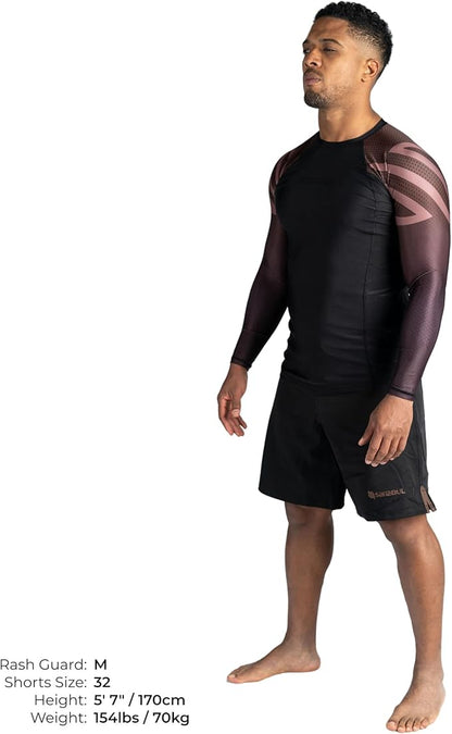Sanabul Essential Long Sleeve Compression Training Rash Guard for MMA BJJ Wrestling Grappling and