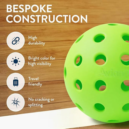Aviana Outdoor Pickleball Balls - USAPA Approved for Tournament Play | Durable 40-Hole Design |