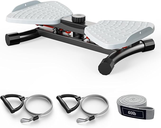 Waist Twister Ab Machine, 300 lbs Capacity Exercise Twist Board with Resistance Bands, Core Trainer