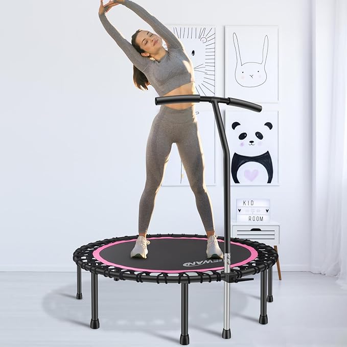Newan 40"-48" Silent Mini Trampoline Fitness Trampoline Bungee Rebounder Jumping Cardio Trainer