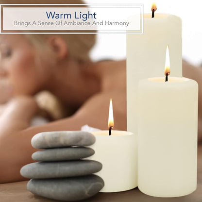 Royal Imports Pillar Candles White Unscented Premium Wax, 60 Hours Burning for Wedding, Spa, Party