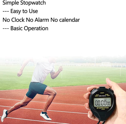 Digital Simple Stopwatch, 1/30 Lap Basic Stopwatch, No Bells, No Clock, No Alarm, Silent, Child