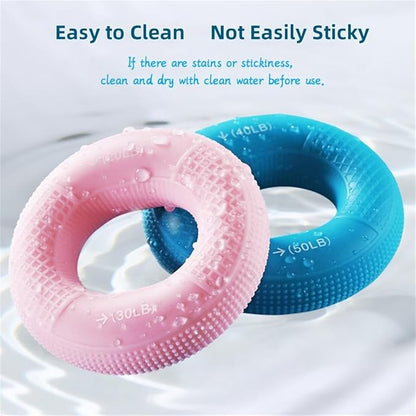 Grip Strength Trainer,Silicone Hand Grip Strengthener Ring,Finger Grip Workout - Double Force Grip