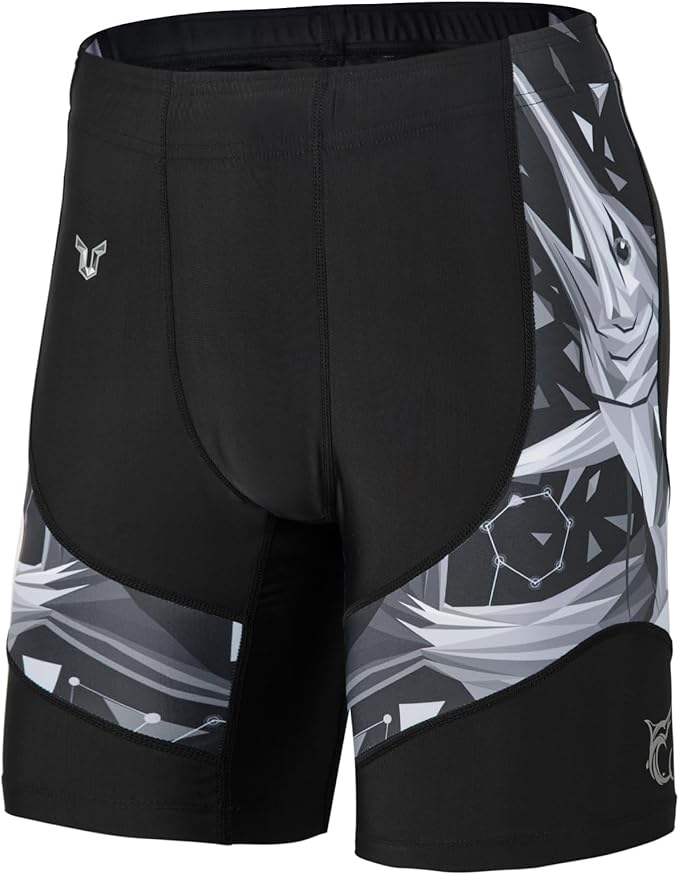 HUGE SPORTS Men's Rash Guard Swim Shorts Compression Swimming Jammer Cool Dry Active Swimsuit