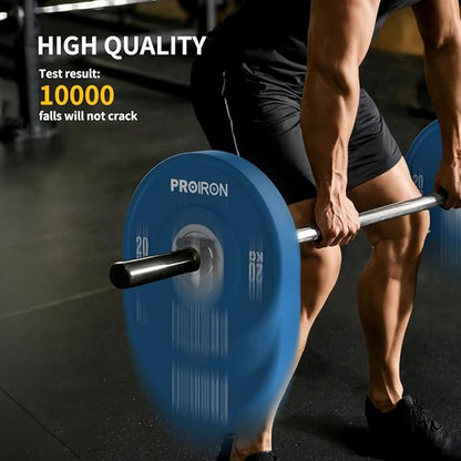 PROIRON Olympic Rubber Bumper Plates,Floor Protective Weight Plates,2" Solid Weight Plates for