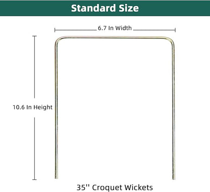 ApudArmis Deluxe Size Croquet Wickets, Set of 9 Colorful Square Arrow Wickets Replacement for 35In
