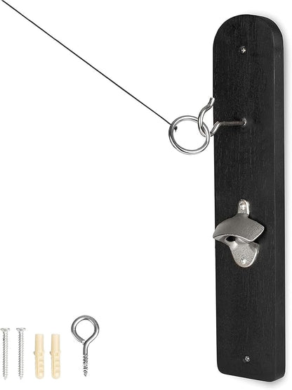 Barcaloo Hook and Ring Game with Bottle Opener and Magnetic Bottle Cap Catch - Adult Ring Toss Game
