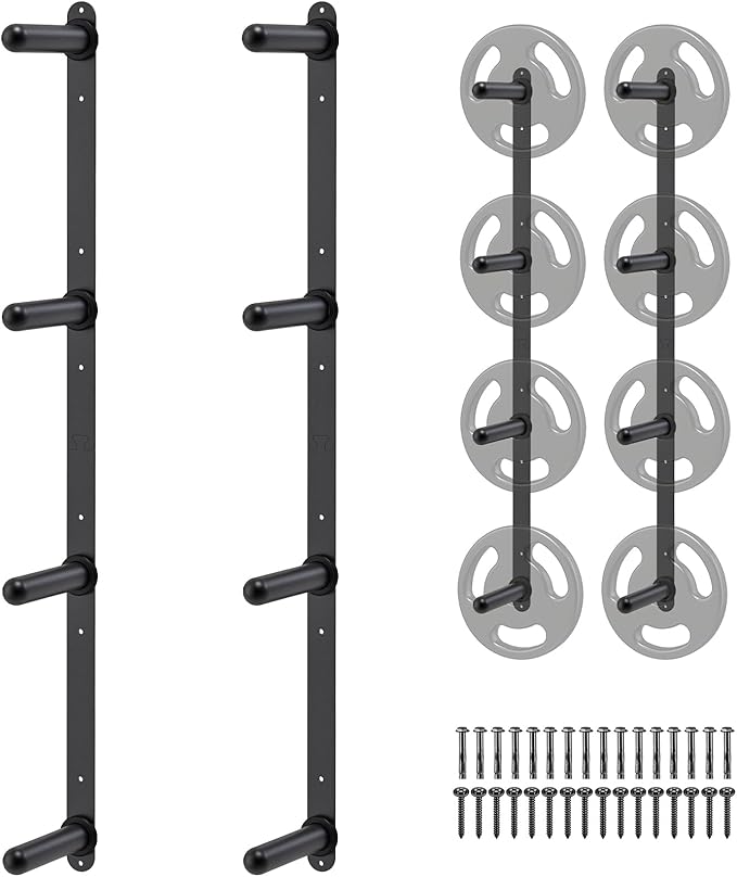 "Kipika Weight Plate Storage Rack - Wall Mounted Weight Plate Holder with Durable Steel
