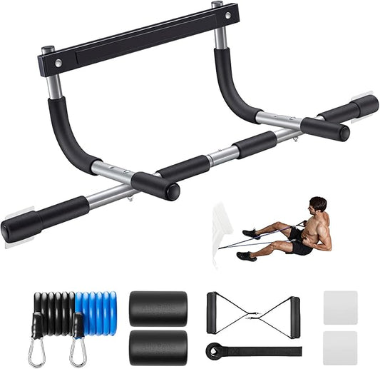 Ally Peaks Pull Up Bar for Doorway | Thickened Steel Max Limit 440 lbs Upper Body Fitness Workout