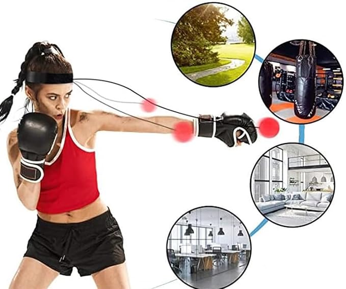 4 Difficulty Levels Boxing Reflex Ball with 1 Adjustable Headbands,MMA Training Equipment,Punching