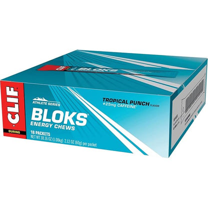 CLIF BLOKS - Tropical Punch Flavor with Caffeine - Energy Chews - Non-GMO - Plant Based - Fast Fuel