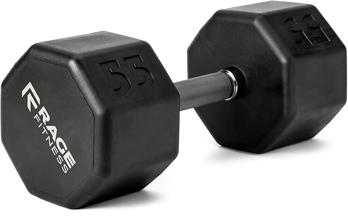 Rubber Coated Dumbbells - No Roll Design Easy-Grip Steel Knurled Handle, Weights Dumbbells Set for