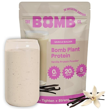 The Bomb Co. Bomb Plant Protein, Protein Powder with 20g Protein, Amino Acids, Zero Sugar, Pea