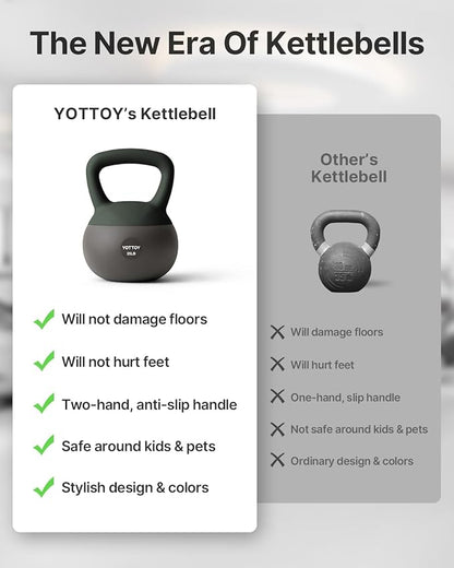 YOTTOY Soft Kettlebell, Set for Strength Training Kettlebells & Home Workouts, Soft-Sided Cushioned