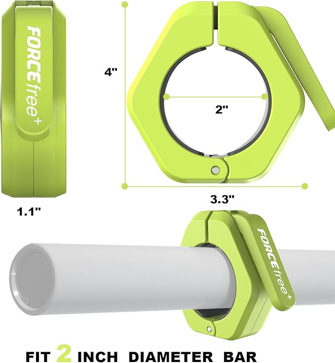 Barbell Clips (Pair), Barbell Clamps, Quick Release Olympic Barbell Clamps with Anti Slip TPR Grip