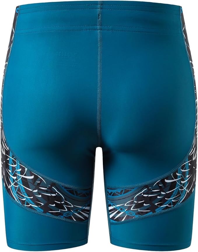 HUGE SPORTS Men's Rash Guard Swim Shorts Compression Swimming Jammer Cool Dry Active Swimsuit