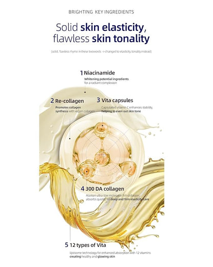 Vita Gel Hydro Facial Mask 5PCS - Brightening Glow & Even Skin Tone, Korean Spa-Strength Gel Mask