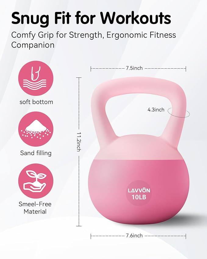 Soft Kettlebell - Cushioned Impact-Resistant Base and Anti-Slip, Kettle bell Anti-Slip Grip Weight