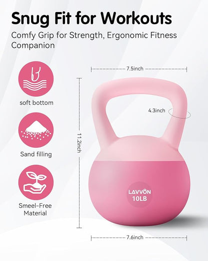 Soft Kettlebell - Cushioned Impact-Resistant Base and Anti-Slip, Kettle bell Anti-Slip Grip Weight