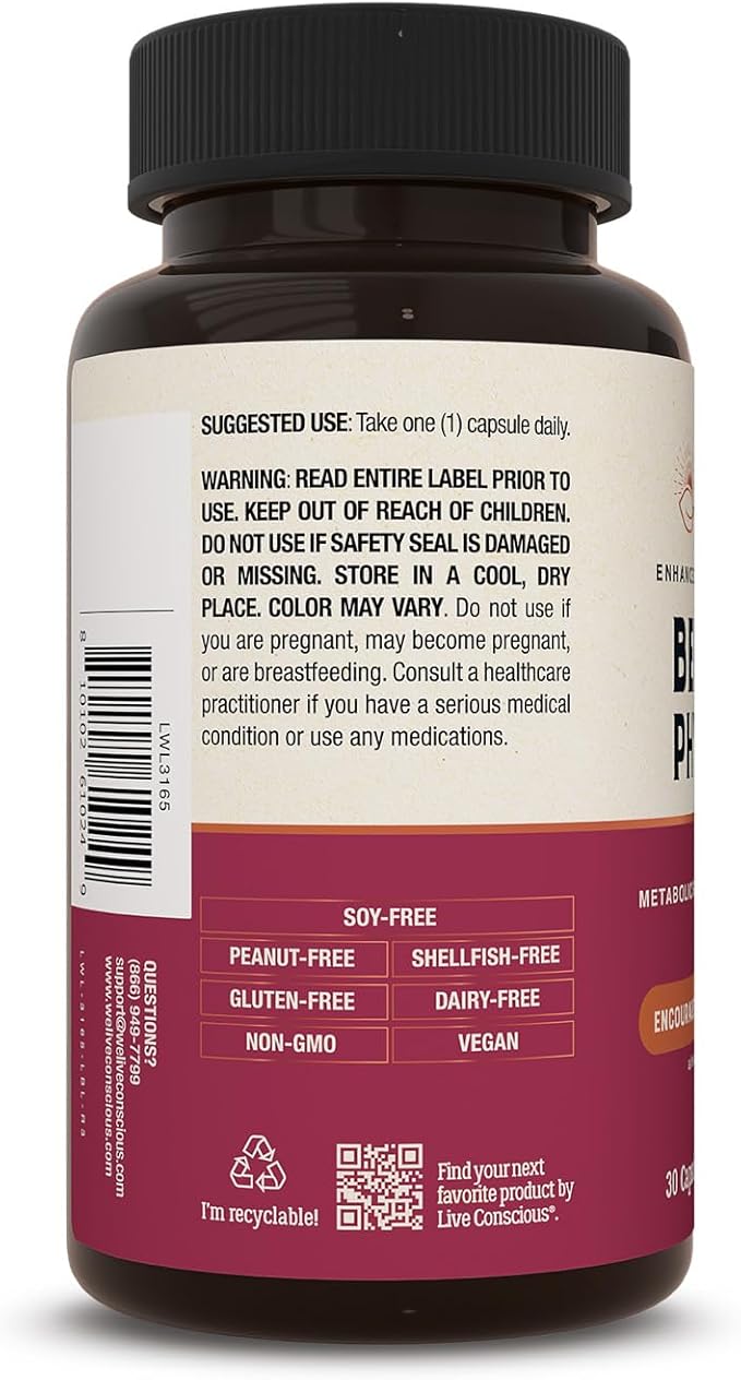 Live Conscious Berberine Phytosome - Advanced & Bioavailable Berberine Formula, Optimal Energy