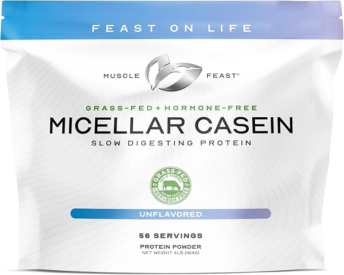 Muscle Feast Grass Fed Micellar Casein Protein Powder, Pasture Raised & Hormone Free, Slow