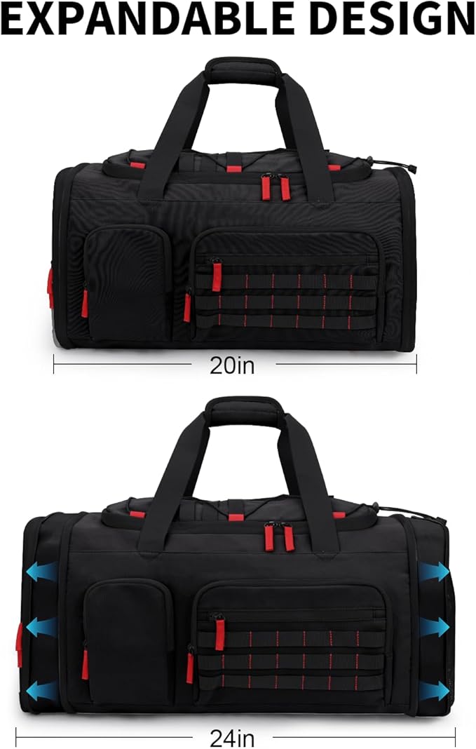 Gym Bags for Men Women, 45L Sports Travel Duffle Bag with Shoe Compartment, 3 in 1 Weekener