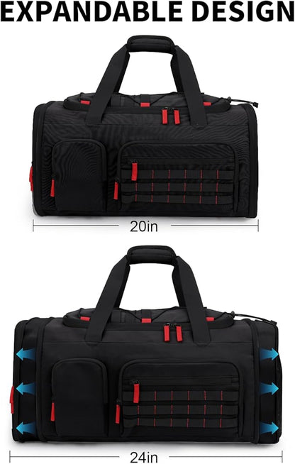 Gym Bags for Men Women, 45L Sports Travel Duffle Bag with Shoe Compartment, 3 in 1 Weekener