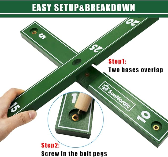 Wooden Ring Toss Game Set, Backyard Beach Camping Game with Toss Rings & Portable Carrying Bag