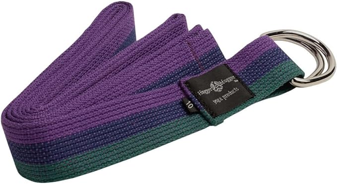 Hugger Mugger D-Ring Cotton Yoga Strap - Super Strong Cotton, Metal D-Ring Buckle, Multiple Lengths