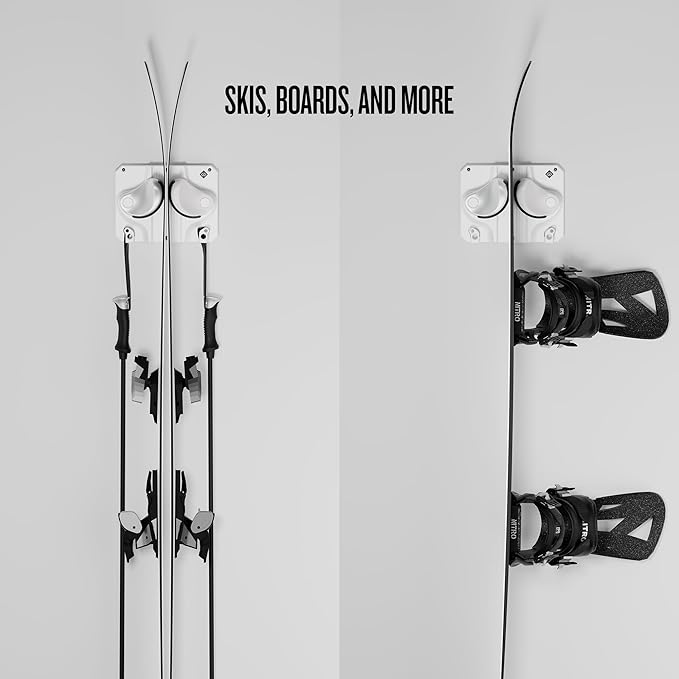Ultimate Ski & Snowboard Wall Rack | Secure, Non-Slip Storage | Fits Any Ski/Board | Garage