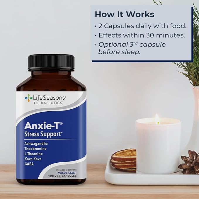 Anxie-T - Stress Relief Supplement - Supports Mood & Mental Focus - Feel Calm and Relaxed - Eases