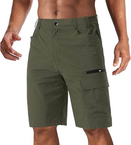 CRYSULLY Men's Hiking Cargo Shorts Outdoor Summer Lightweight Quick Dry Work Casual Shorts with 5