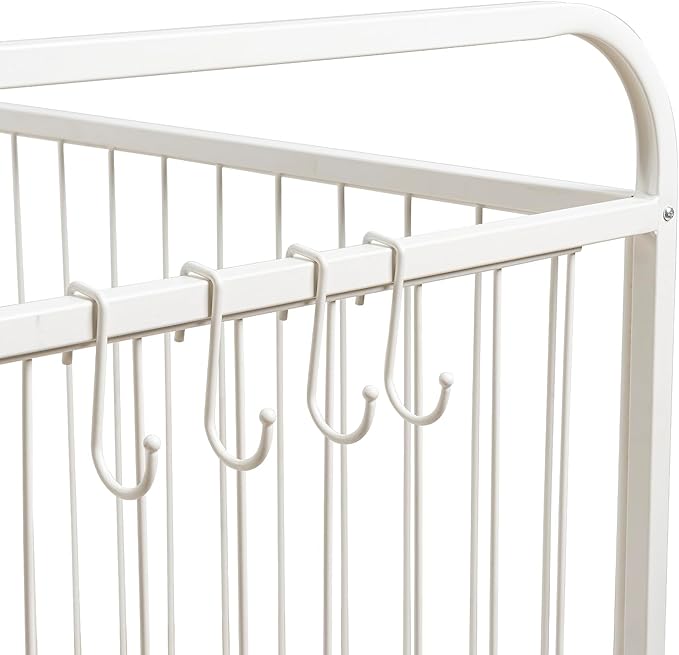 MyGift Large Capacity Metal Rolling Multi Sports Ball Cage Storage Hopper, Gym Equipment Basket