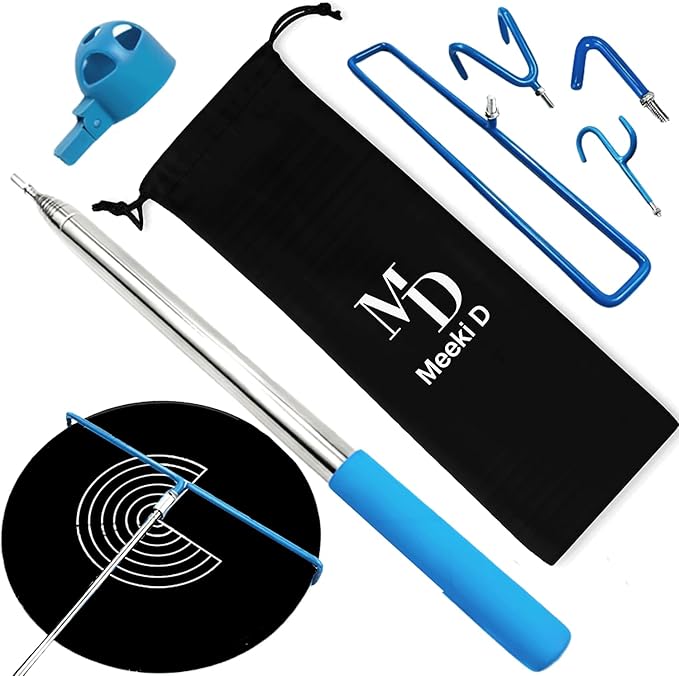MD 5 in 1 Extendable Disc Golf Retriever. (16FT) Telescopic Disc Golf Retriever Durable Stainless
