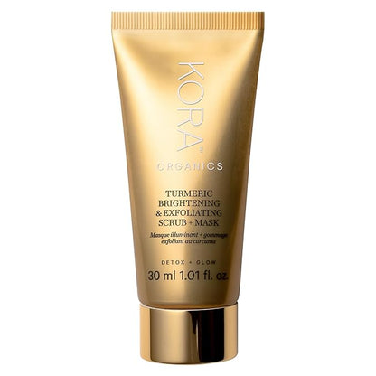 KORA Organics Turmeric Brightening & Exfoliating Mask, Multi-Use Facial Scrub, Polish & Illuminate