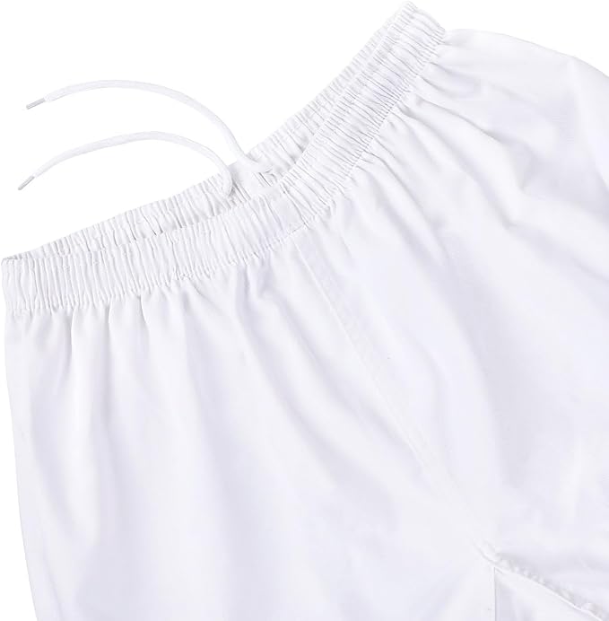 FitsT4 Sports Karate Pants 8oz Middleweight Elastic Waist Martial Arts Pants Perfect for Training