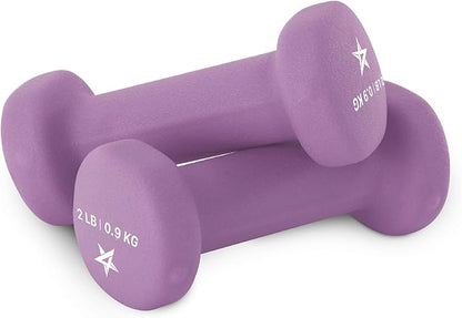 Yes4All Neoprene Coated Dumbbell Hand Weight Sets of 2 - Multiple Weight Options with 15 Colors