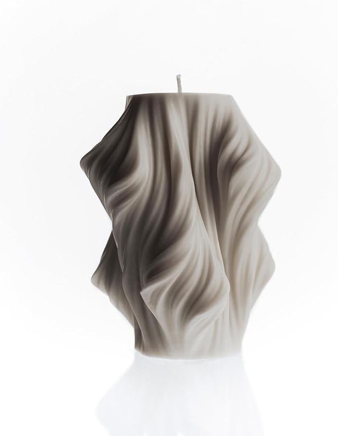 LAWA Cascading Wave Candle - Large Beautiful Handmade Pillar Scented Soy Wax Elegant Bubble