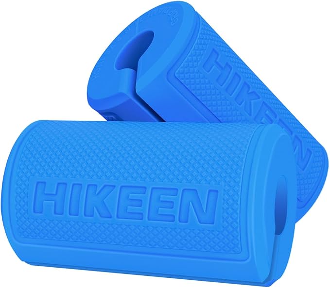 Hikeen Thick Bar Dumbbell Grips,Non Slip Hard Rubber Barbell Grips,Grips for Weight Lifting, Muscle