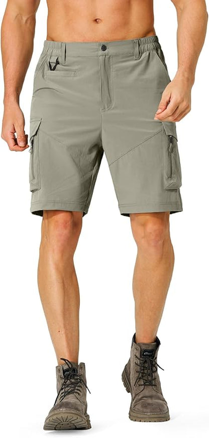 Men's Hiking Cargo Shorts Quick Dry Lightweight Travel Shorts with Multi Pockets for Fishing