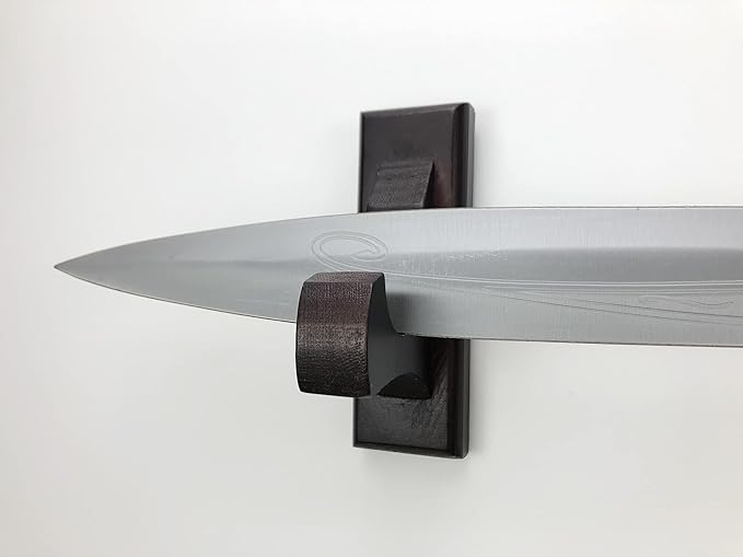 Sword Wall Mount Display Hooks - Wood Sword Holder Rack, Hanger for Martial Arts Weapons, Axe