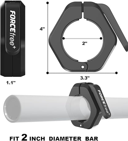Barbell Clips (Pair), Barbell Clamps, Quick Release Olympic Barbell Clamps with Anti Slip TPR Grip