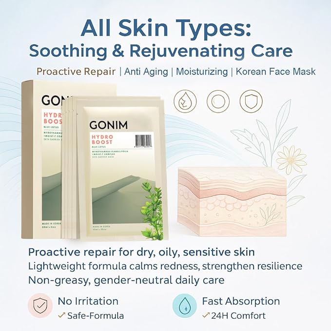 Face Mask Korean Skin Care with Hyaluronic Acid & Collagen Activation- Face Masks Skincare
